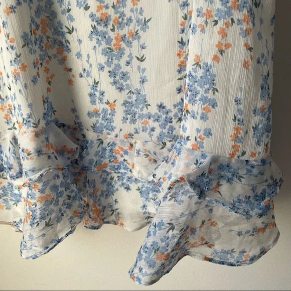 Saints + Secrets pretty flouncy floral print dress with ruffles M - Picture 10 of 11